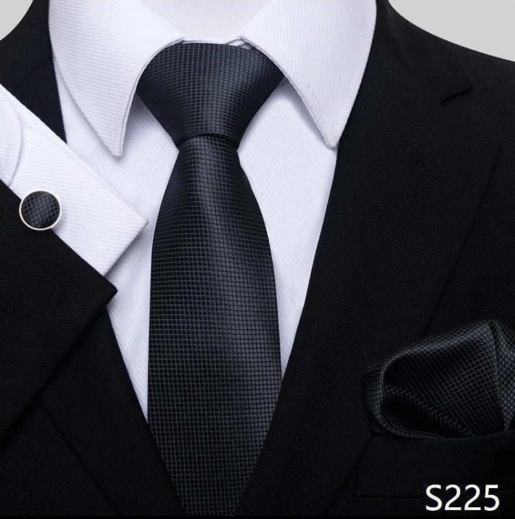 Top Grade 8 cm 100% Silk Tie Hanky Cufflink Set Necktie For Men Suit Accessories Red Paisley Wedding Gravatas Fit Party