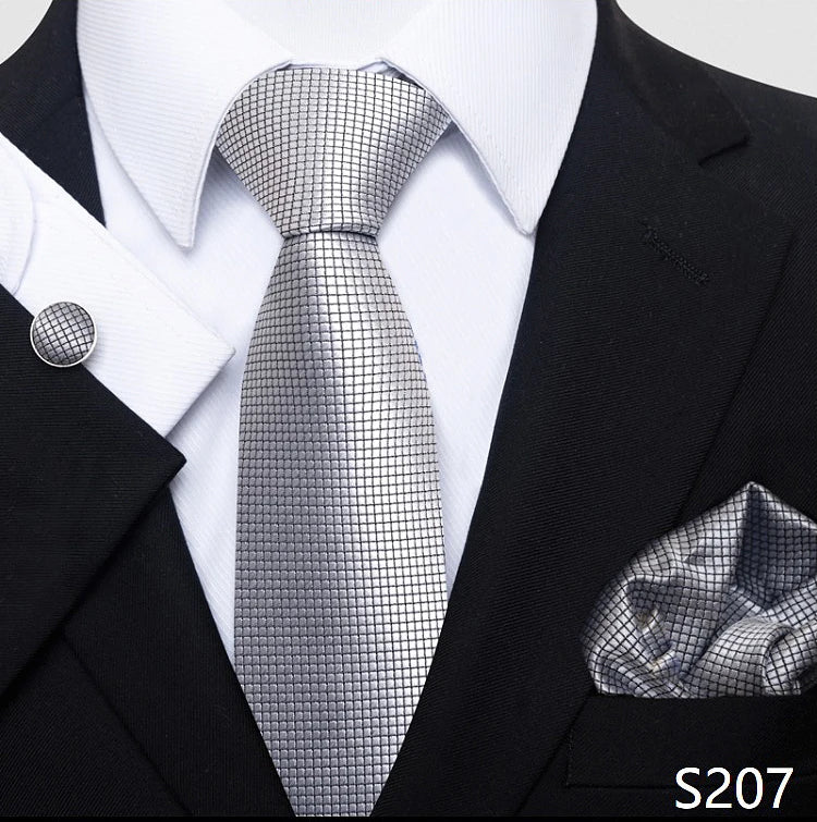 Top Grade 8 cm 100% Silk Tie Hanky Cufflink Set Necktie For Men Suit Accessories Red Paisley Wedding Gravatas Fit Party