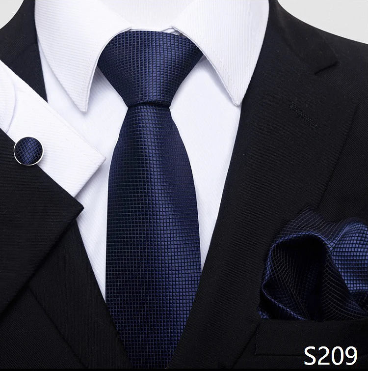 Top Grade 8 cm 100% Silk Tie Hanky Cufflink Set Necktie For Men Suit Accessories Red Paisley Wedding Gravatas Fit Party