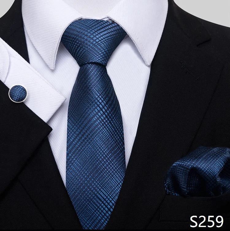 Top Grade 8 cm 100% Silk Tie Hanky Cufflink Set Necktie For Men Suit Accessories Red Paisley Wedding Gravatas Fit Party