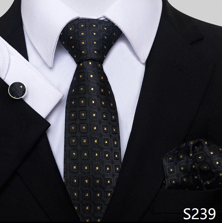 Top Grade 8 cm 100% Silk Tie Hanky Cufflink Set Necktie For Men Suit Accessories Red Paisley Wedding Gravatas Fit Party