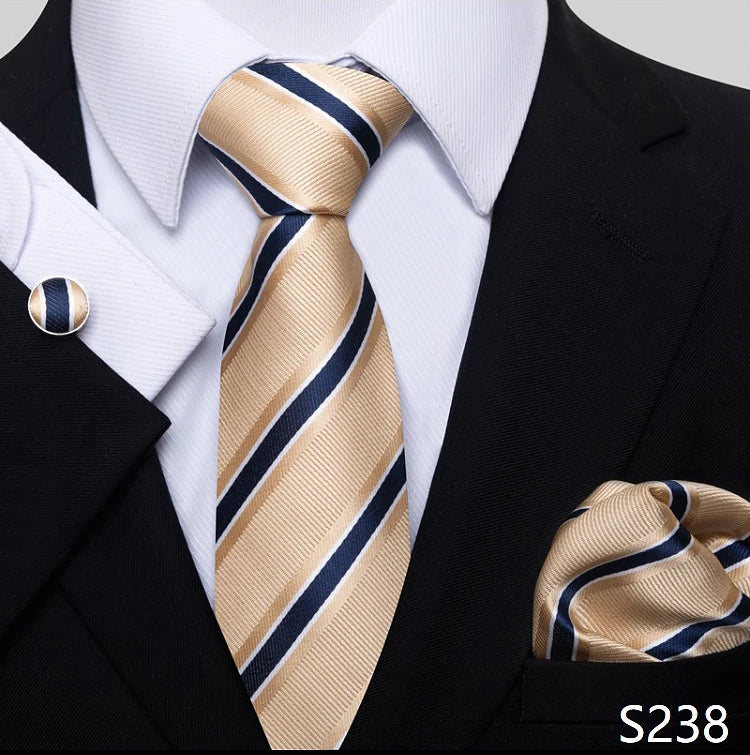 Top Grade 8 cm 100% Silk Tie Hanky Cufflink Set Necktie For Men Suit Accessories Red Paisley Wedding Gravatas Fit Party