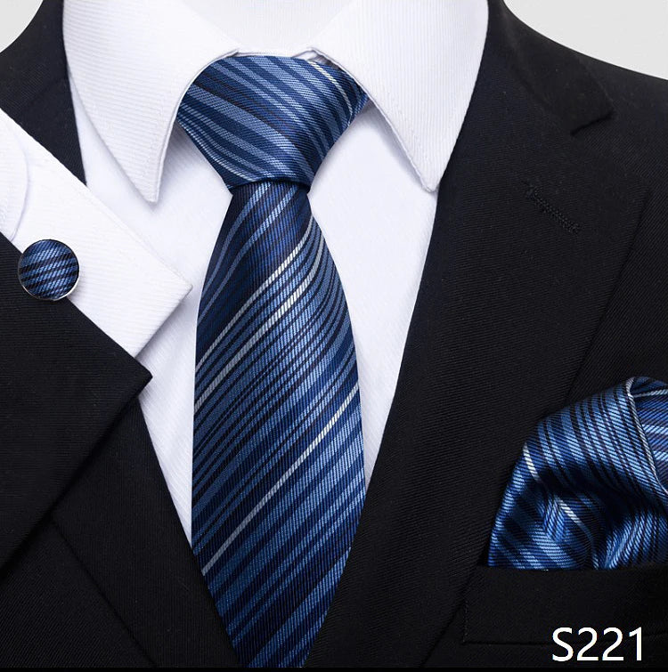 Top Grade 8 cm 100% Silk Tie Hanky Cufflink Set Necktie For Men Suit Accessories Red Paisley Wedding Gravatas Fit Party