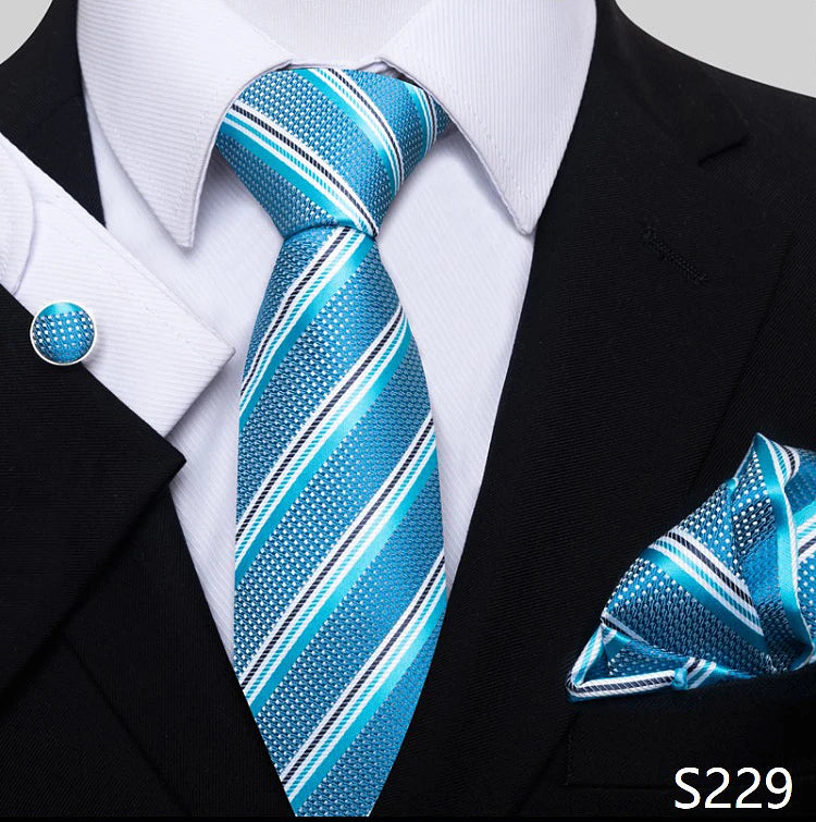 Top Grade 8 cm 100% Silk Tie Hanky Cufflink Set Necktie For Men Suit Accessories Red Paisley Wedding Gravatas Fit Party