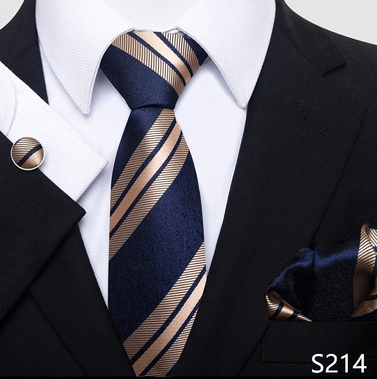Top Grade 8 cm 100% Silk Tie Hanky Cufflink Set Necktie For Men Suit Accessories Red Paisley Wedding Gravatas Fit Party