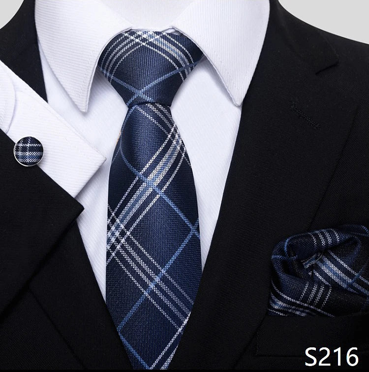 Top Grade 8 cm 100% Silk Tie Hanky Cufflink Set Necktie For Men Suit Accessories Red Paisley Wedding Gravatas Fit Party
