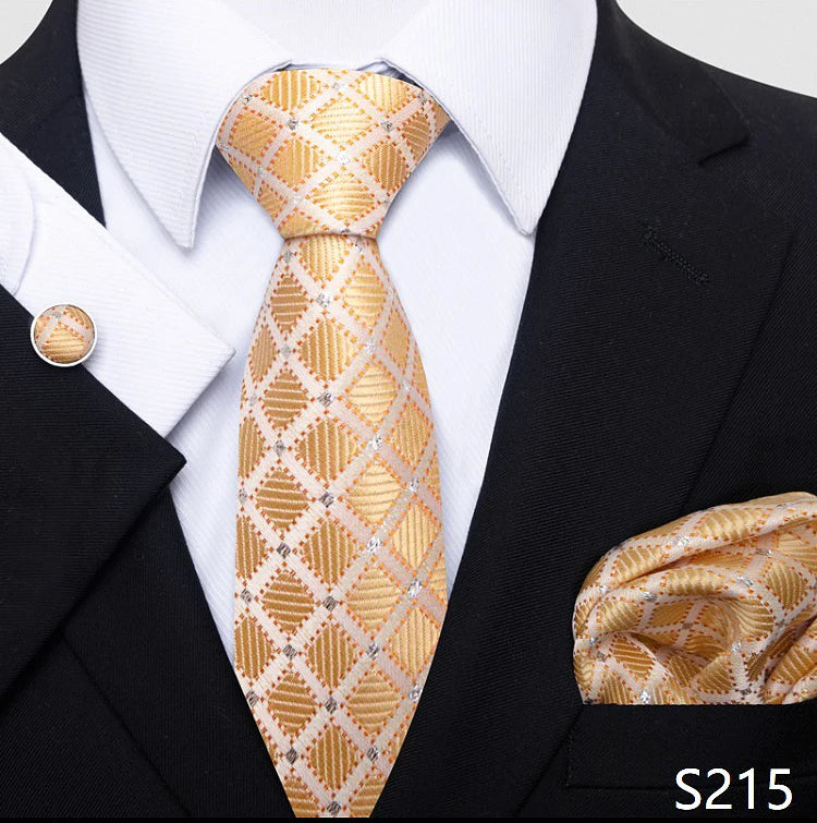 Top Grade 8 cm 100% Silk Tie Hanky Cufflink Set Necktie For Men Suit Accessories Red Paisley Wedding Gravatas Fit Party