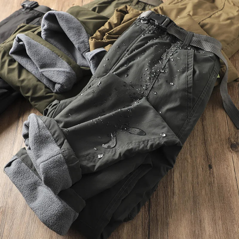 Outdoor Workwear Pants Men's Loose Fce Lined Thi Soft ell Hiking Mountain Climbing Windproof Waterproof Jaet Pants