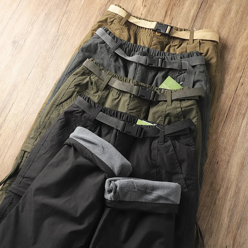Outdoor Workwear Pants Men's Loose Fce Lined Thi Soft ell Hiking Mountain Climbing Windproof Waterproof Jaet Pants