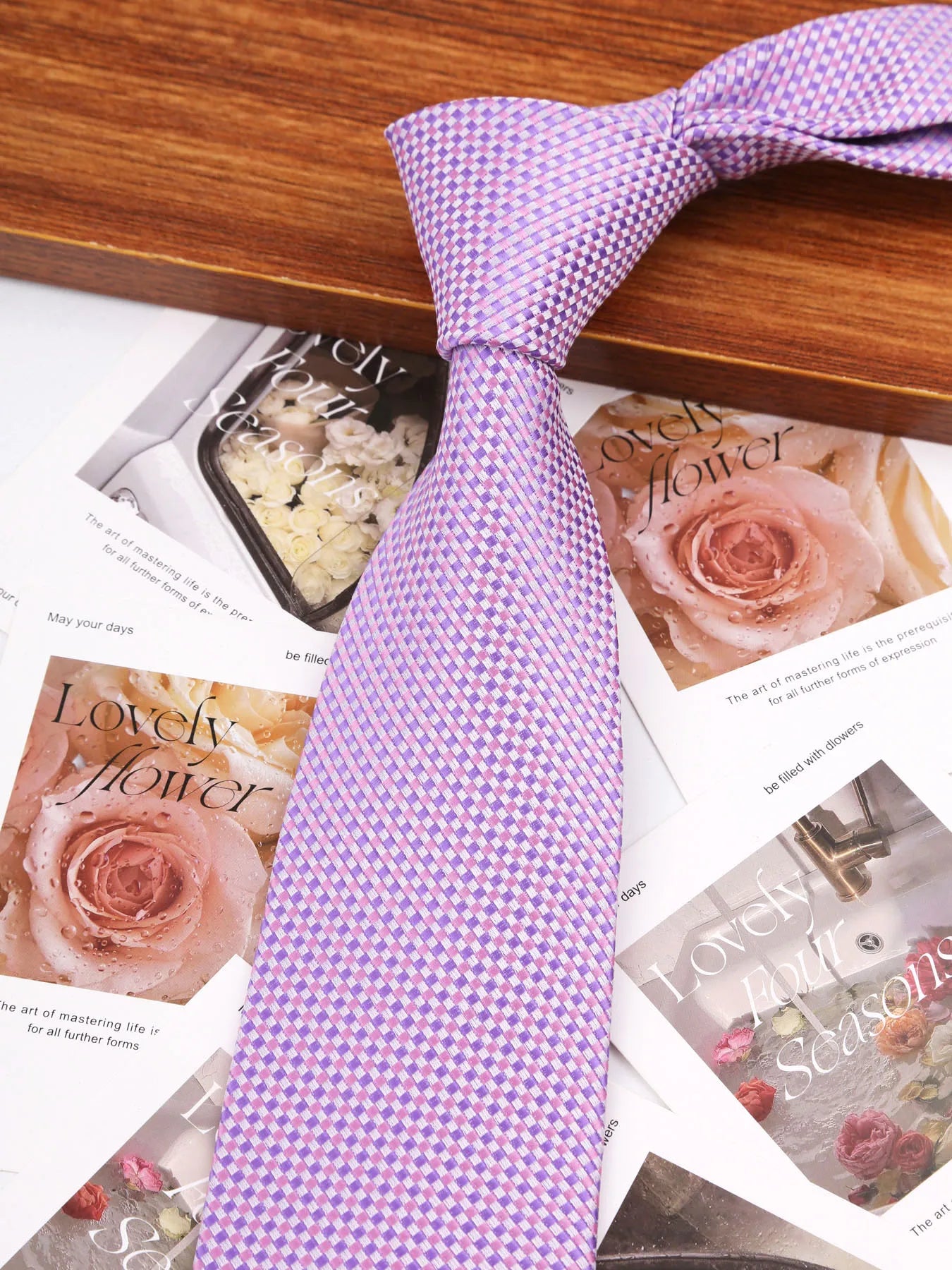 Elegant Blue Pink Striped 8 cm Men Tie For Men Suit Accessories Wedding Workplace Birthday Party Outfit