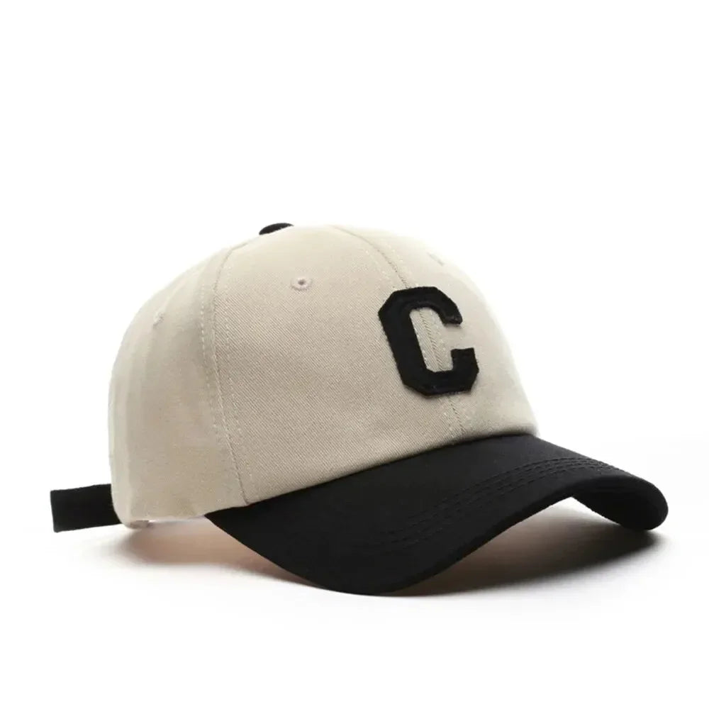 Baseball Cap for Women and Men Hat Fashion Letter C Patch Hat Summer Outdoor Sun Visors Caps Color Block Design for Couple Hats