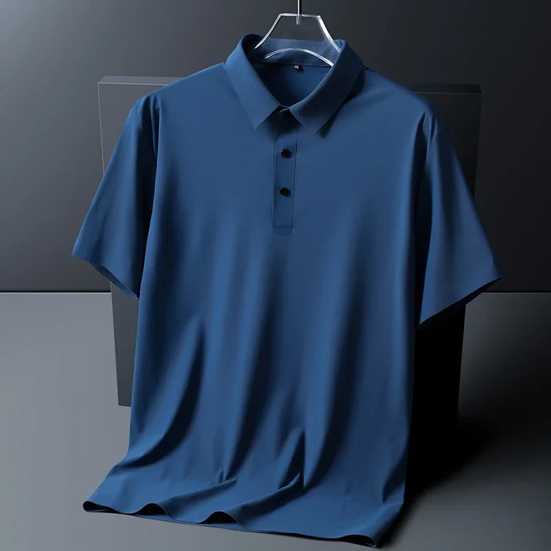 BROWON Brand Large Size 8XL Summer Men Polo Shirt Casual Loose Ice Silk Short Sleeve T Shirt Men Quick-drying Business Men Wear