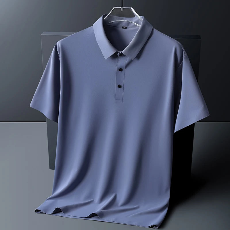 BROWON Brand Large Size 8XL Summer Men Polo Shirt Casual Loose Ice Silk Short Sleeve T Shirt Men Quick-drying Business Men Wear