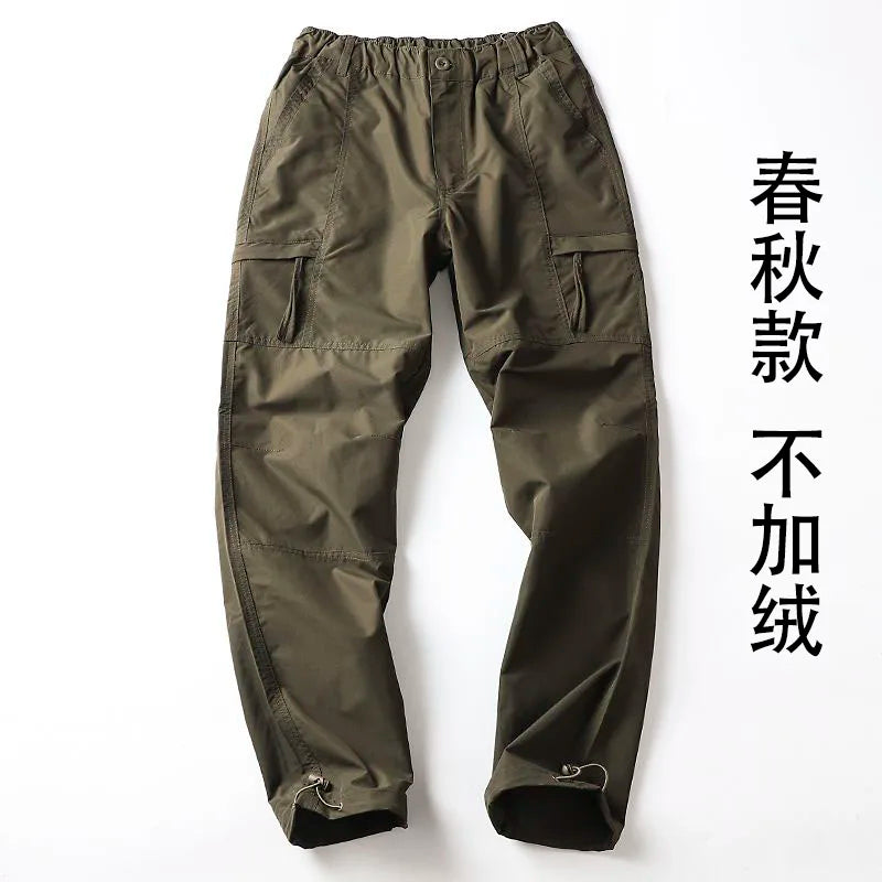 Outdoor Workwear Pants Men's Loose Fce Lined Thi Soft ell Hiking Mountain Climbing Windproof Waterproof Jaet Pants
