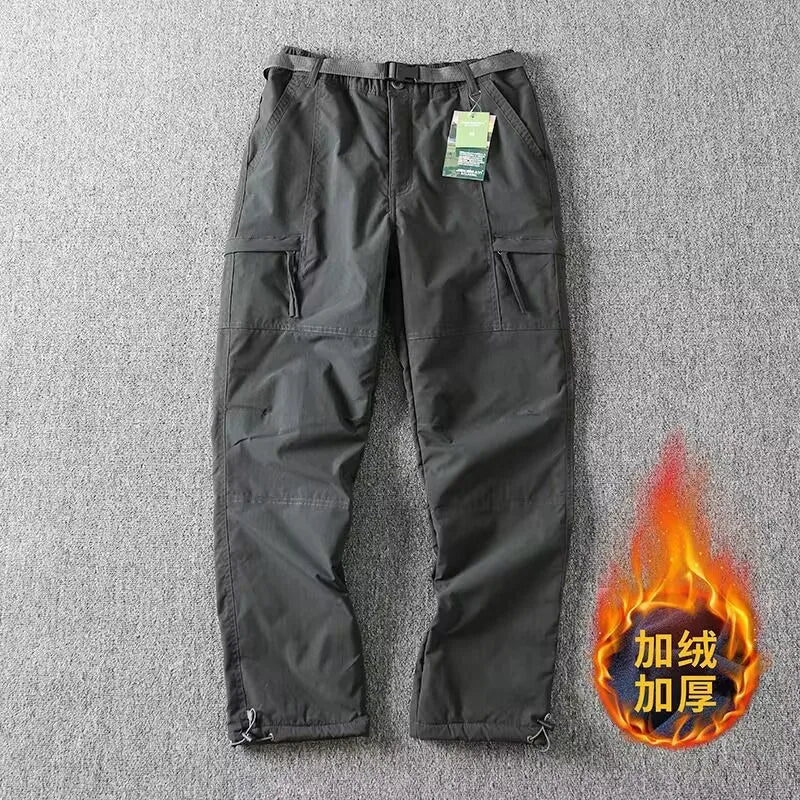 Outdoor Workwear Pants Men's Loose Fce Lined Thi Soft ell Hiking Mountain Climbing Windproof Waterproof Jaet Pants