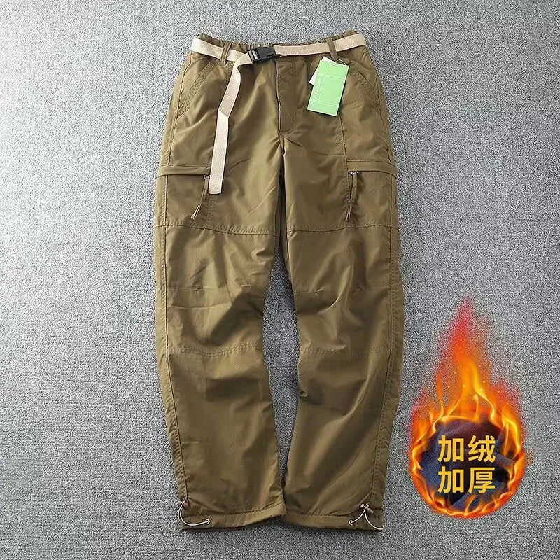 Outdoor Workwear Pants Men's Loose Fce Lined Thi Soft ell Hiking Mountain Climbing Windproof Waterproof Jaet Pants