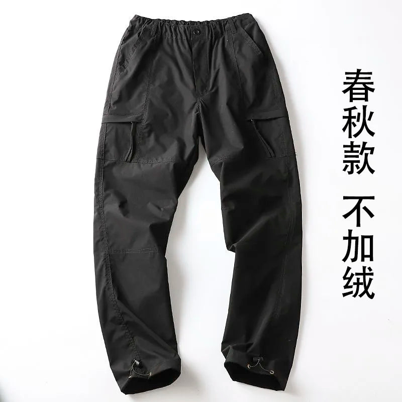 Outdoor Workwear Pants Men's Loose Fce Lined Thi Soft ell Hiking Mountain Climbing Windproof Waterproof Jaet Pants