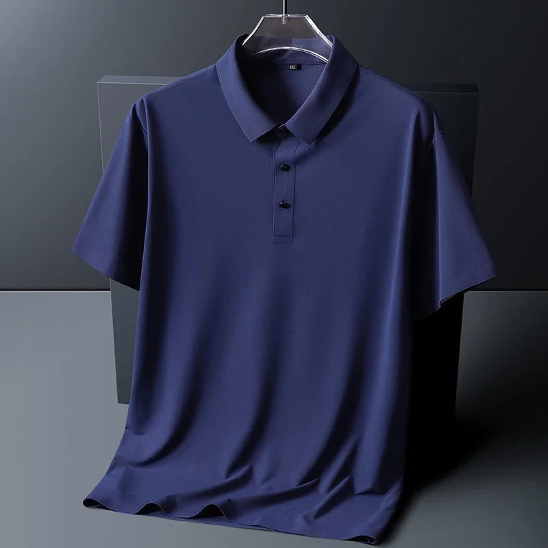 BROWON Brand Large Size 8XL Summer Men Polo Shirt Casual Loose Ice Silk Short Sleeve T Shirt Men Quick-drying Business Men Wear