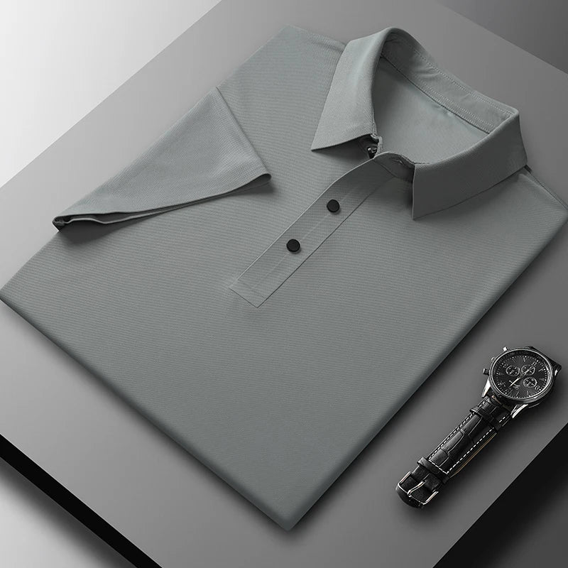 BROWON Brand Large Size 8XL Summer Men Polo Shirt Casual Loose Ice Silk Short Sleeve T Shirt Men Quick-drying Business Men Wear