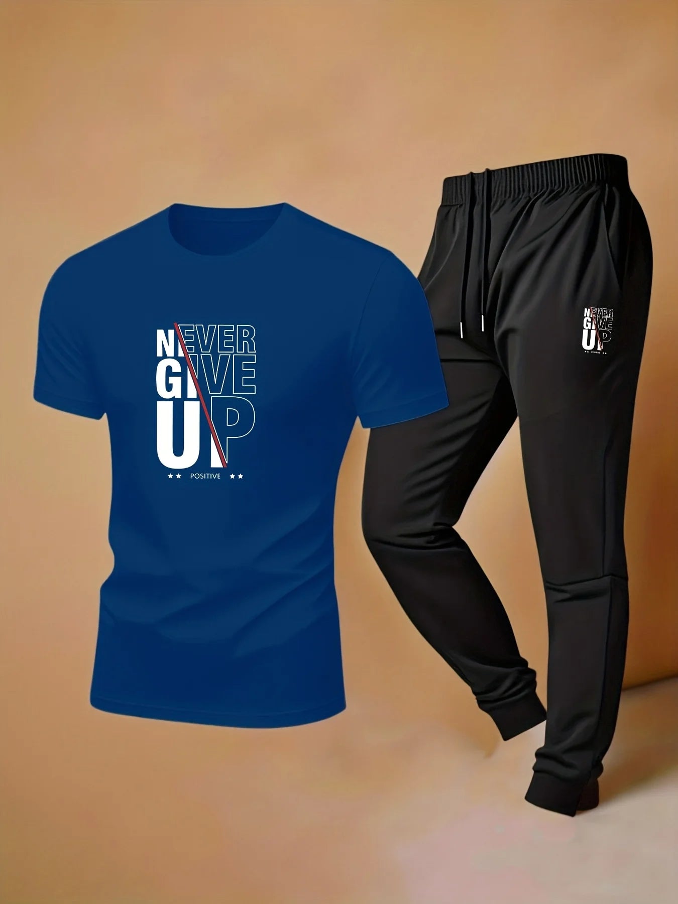 Men's casual sports outfit - T-shirt and pants - Men's underwear and sleepwear - Trendy and fashionable outfit Environmentally