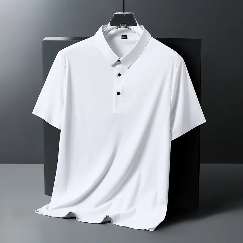 BROWON Brand Large Size 8XL Summer Men Polo Shirt Casual Loose Ice Silk Short Sleeve T Shirt Men Quick-drying Business Men Wear