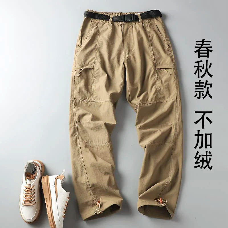 Outdoor Workwear Pants Men's Loose Fce Lined Thi Soft ell Hiking Mountain Climbing Windproof Waterproof Jaet Pants