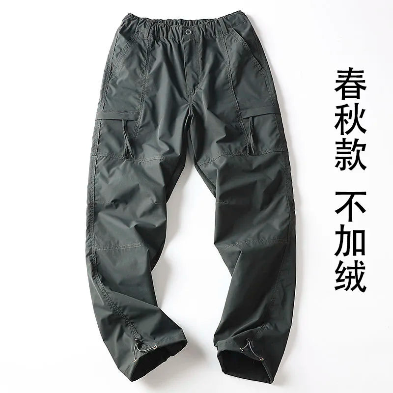 Outdoor Workwear Pants Men's Loose Fce Lined Thi Soft ell Hiking Mountain Climbing Windproof Waterproof Jaet Pants