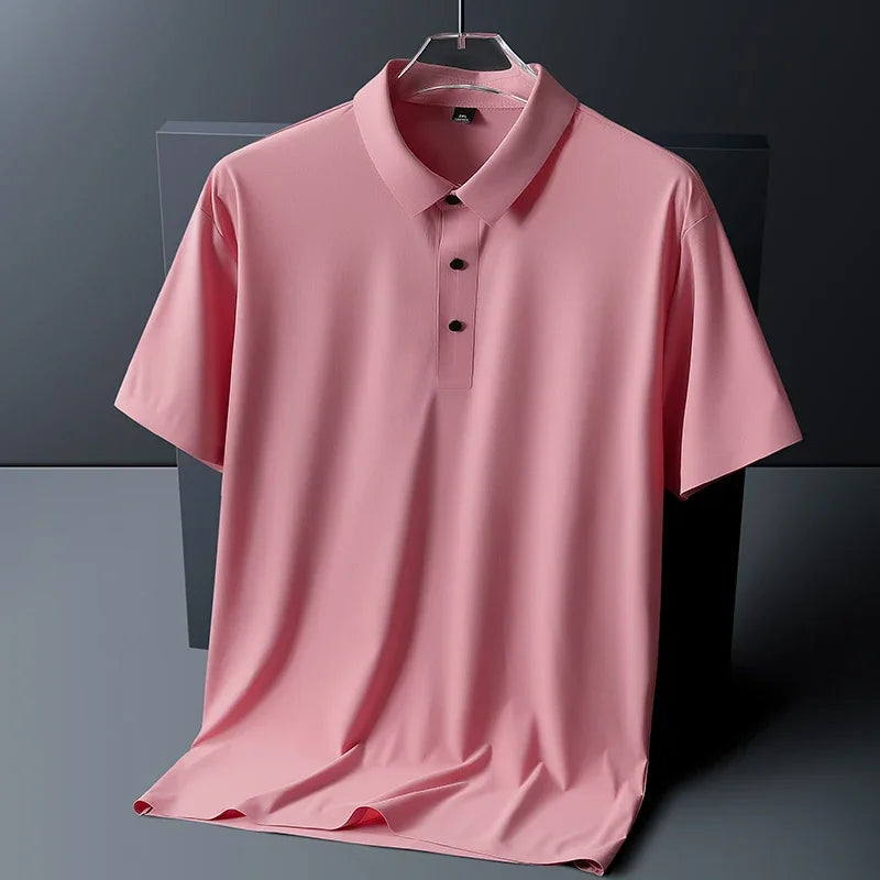 BROWON Brand Large Size 8XL Summer Men Polo Shirt Casual Loose Ice Silk Short Sleeve T Shirt Men Quick-drying Business Men Wear