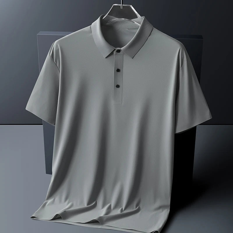BROWON Brand Large Size 8XL Summer Men Polo Shirt Casual Loose Ice Silk Short Sleeve T Shirt Men Quick-drying Business Men Wear