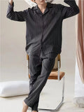 【Casual Homewear】Men's Versatile Pajama Set That Can Be Worn Outside, Long-Sleeved Top and Long Pants, Suitable for All Seasons