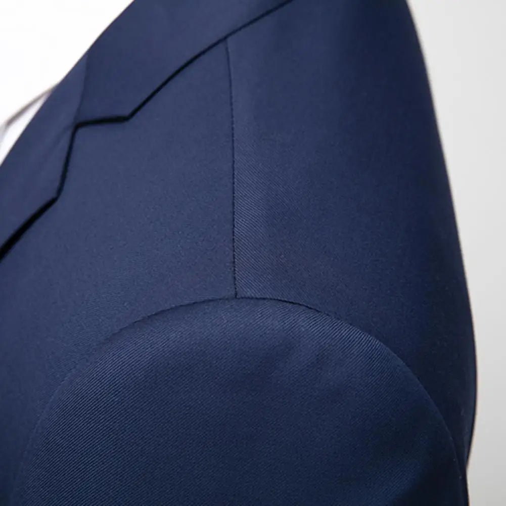 3Pcs/Set Tuxedo Suit Jacket Vest Pants Set Men Suit Set Slim Fit Formal Prom Wedding Solid Color Business Outfit