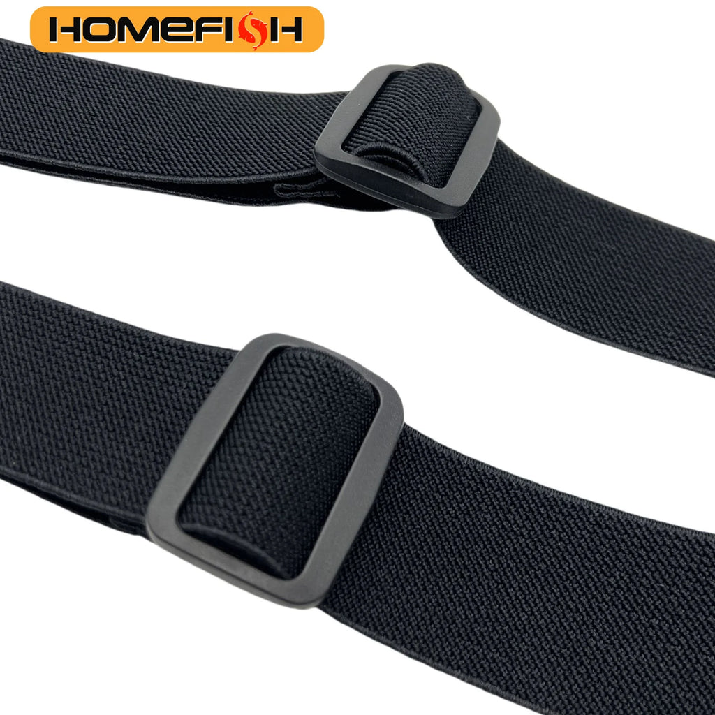 Heavy Duty Work Suspenders for Men 3.8cm Wide X-Back with 3 Plastic Gripper Clasps Adjustable Elastic Trouser Pants Braces-Black