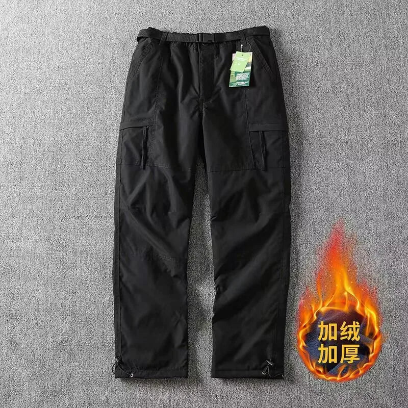 Outdoor Workwear Pants Men's Loose Fce Lined Thi Soft ell Hiking Mountain Climbing Windproof Waterproof Jaet Pants