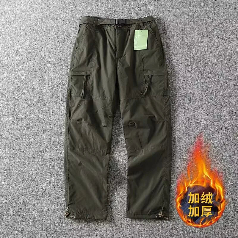 Outdoor Workwear Pants Men's Loose Fce Lined Thi Soft ell Hiking Mountain Climbing Windproof Waterproof Jaet Pants